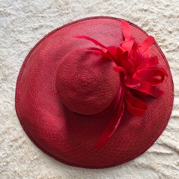 Christine A Moore wide brimmed derby hat. 32in. - Picture 1 of 4